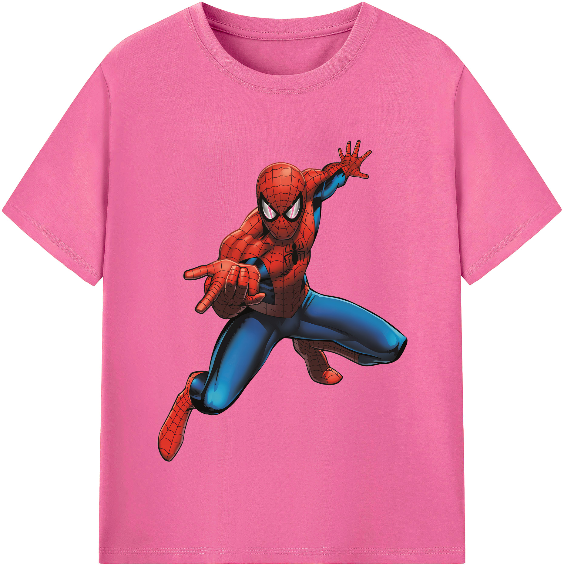 （画像用） Spider Man スパイダーマン レディースカジュアルプリントTシャツ（綿100％）